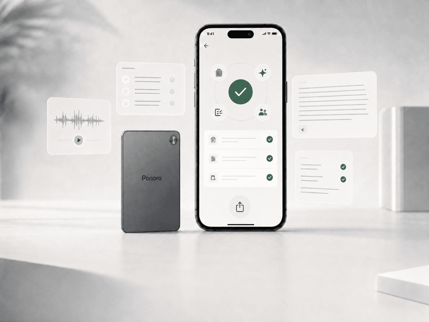 Ponora App teilt strukturierte Aufzeichnungsnotizen