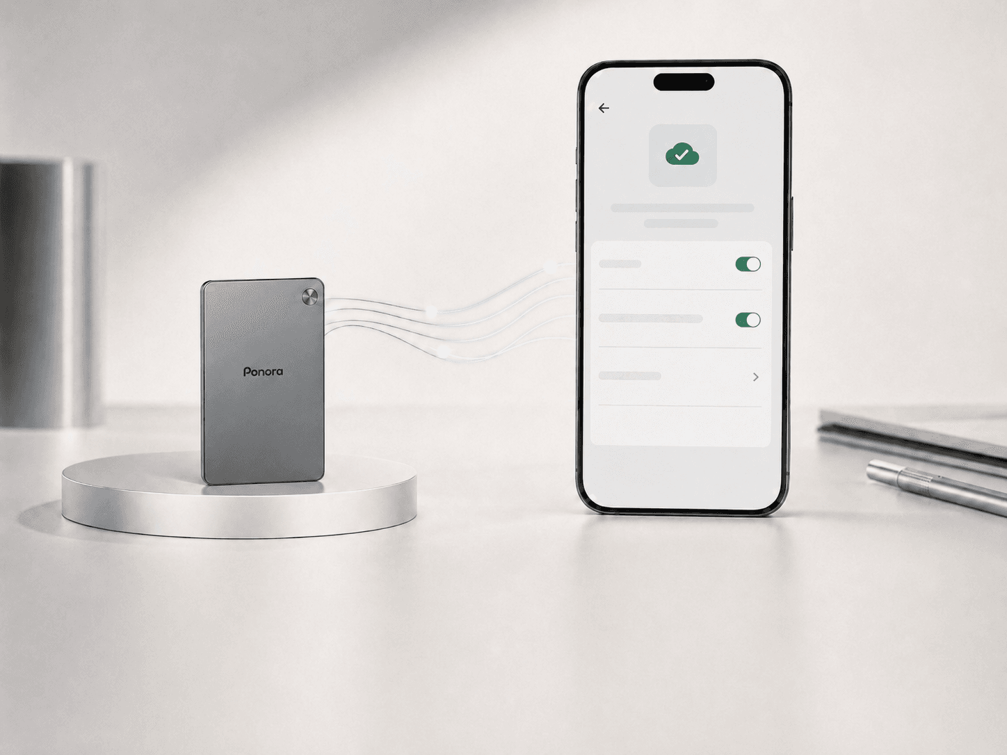 Ponora Aufnahme wird mit der mobilen App synchronisiert